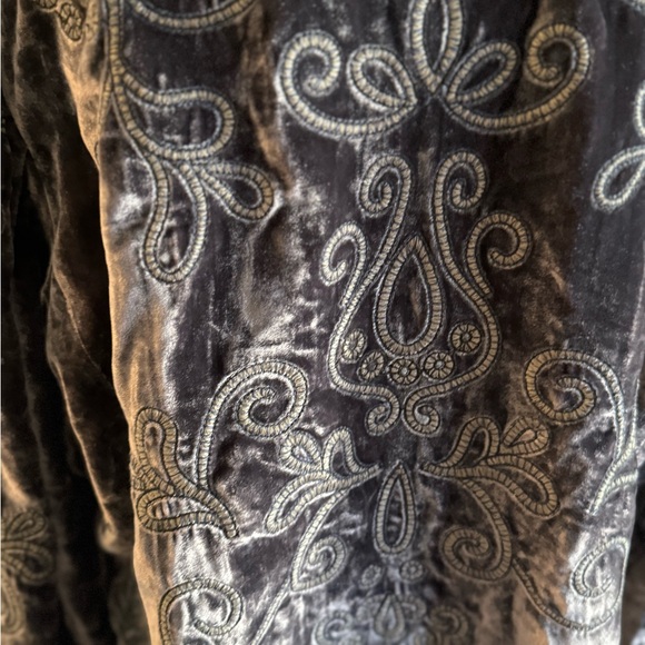 Vtg 90s y2k moody velvet embroidered Laura Ashley boho floral sz Xl - Picture 5 of 7